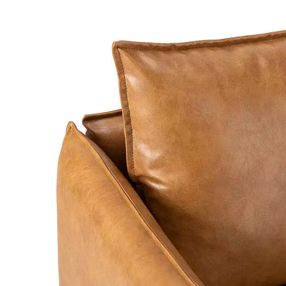 Fauteuil de salon en cuir vegan avec pieds en métal Felix Upholstery | KARAT HOME