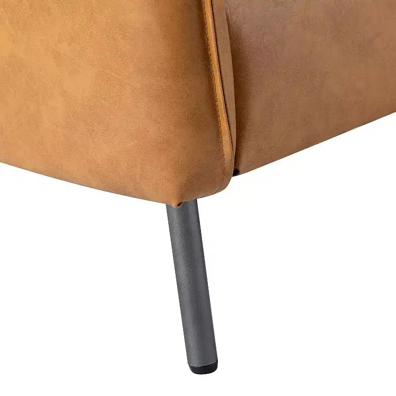 Fauteuil de salon en cuir vegan avec pieds en métal Felix Upholstery | KARAT HOME
