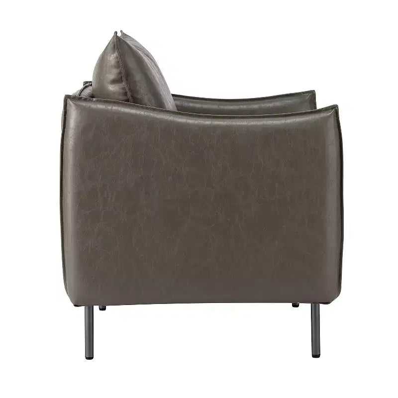Fauteuil de salon en cuir vegan avec pieds en métal Felix Upholstery | KARAT HOME