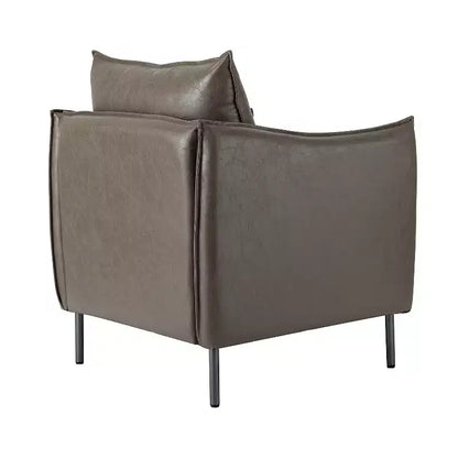 Fauteuil de salon en cuir vegan avec pieds en métal Felix Upholstery | KARAT HOME