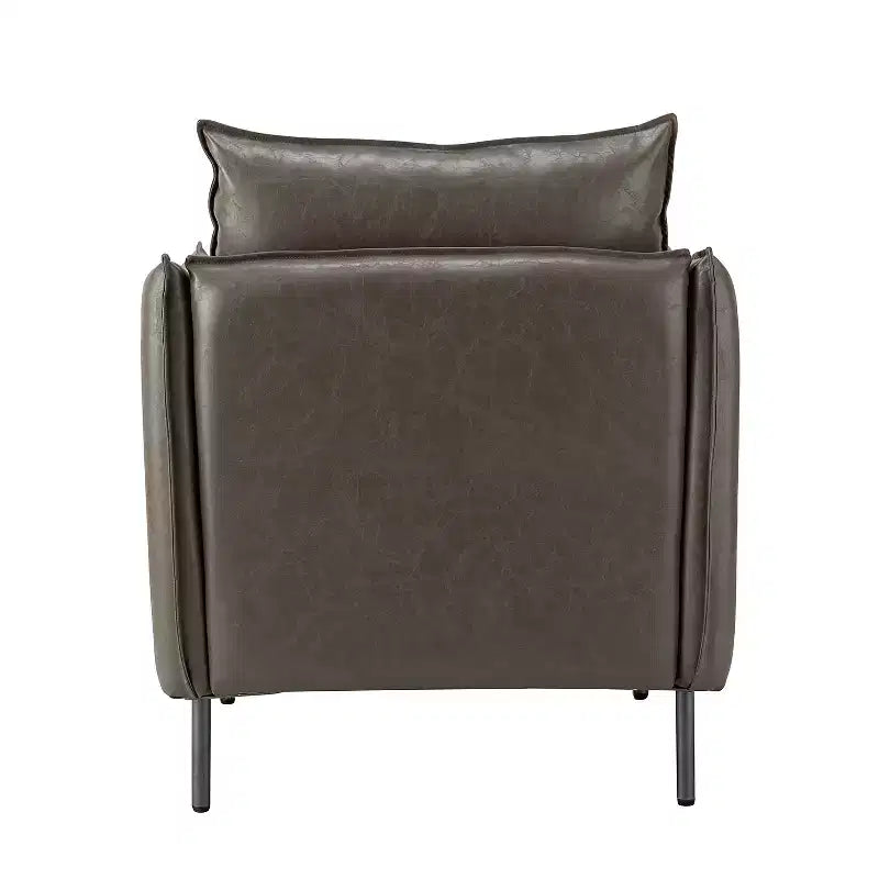Fauteuil de salon en cuir vegan avec pieds en métal Felix Upholstery | KARAT HOME