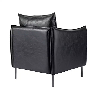 Fauteuil de salon en cuir vegan avec pieds en métal Felix Upholstery | KARAT HOME