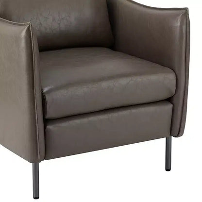 Fauteuil de salon en cuir vegan avec pieds en métal Felix Upholstery | KARAT HOME