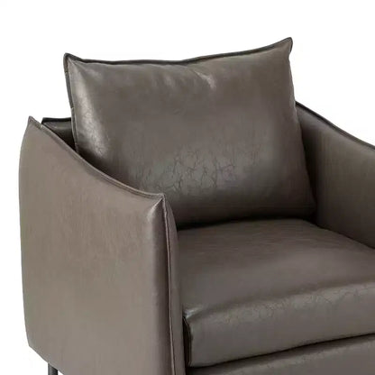 Fauteuil de salon en cuir vegan avec pieds en métal Felix Upholstery | KARAT HOME