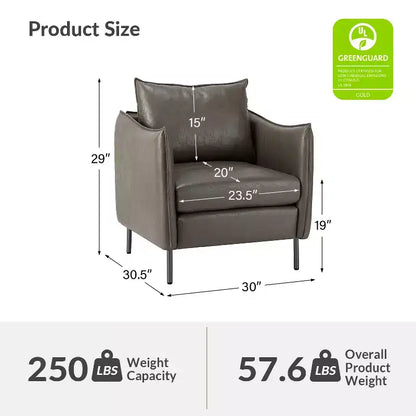 Fauteuil de salon en cuir vegan avec pieds en métal Felix Upholstery | KARAT HOME