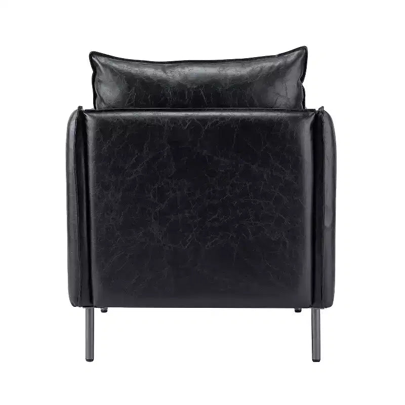 Fauteuil de salon en cuir vegan avec pieds en métal Felix Upholstery | KARAT HOME