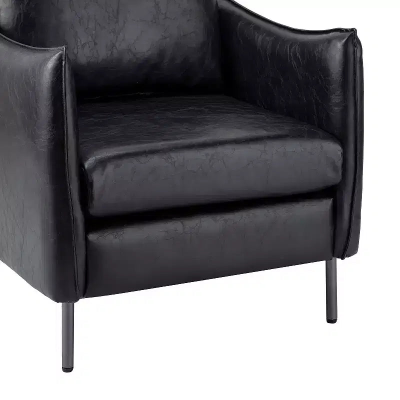 Fauteuil de salon en cuir vegan avec pieds en métal Felix Upholstery | KARAT HOME