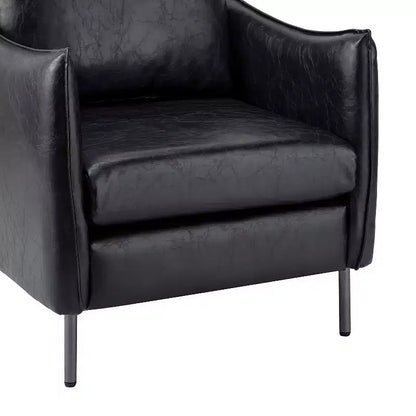 Fauteuil de salon en cuir vegan avec pieds en métal Felix Upholstery | KARAT HOME