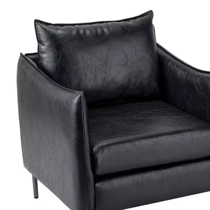 Fauteuil de salon en cuir vegan avec pieds en métal Felix Upholstery | KARAT HOME
