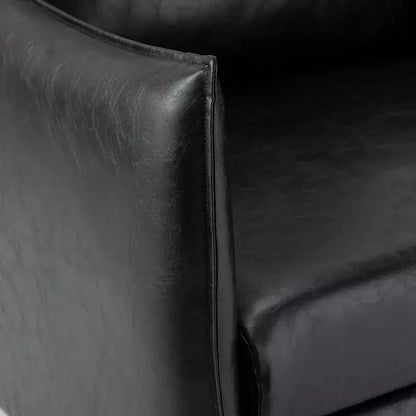 Fauteuil de salon en cuir vegan avec pieds en métal Felix Upholstery | KARAT HOME