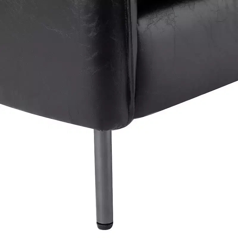 Fauteuil de salon en cuir vegan avec pieds en métal Felix Upholstery | KARAT HOME