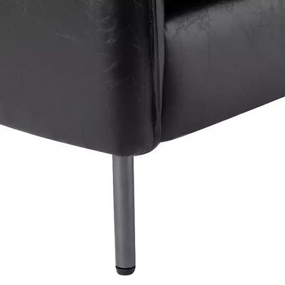 Fauteuil de salon en cuir vegan avec pieds en métal Felix Upholstery | KARAT HOME