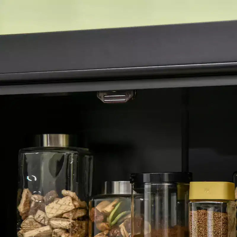 HOMCOM Armoire de cuisine autonome traditionnelle de 72 po avec 2 placards et étagères réglables, noire