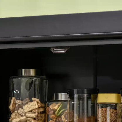 HOMCOM Armoire de cuisine autonome traditionnelle de 72 po avec 2 placards et étagères réglables, noire
