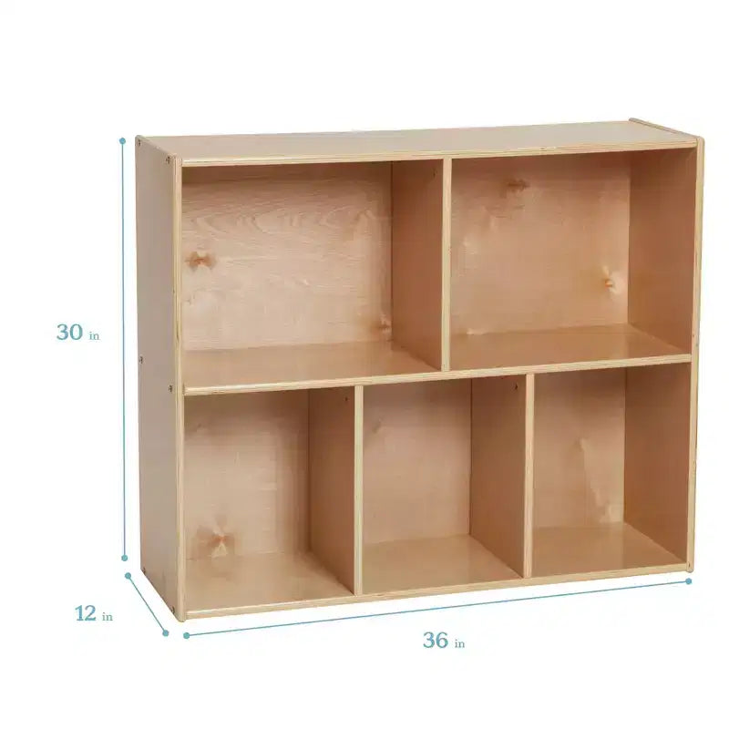 Meuble de rangement simple face 5 compartiments ECR4Kids Streamline, 76 cm, mobilier pour enfants