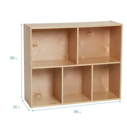 Meuble de rangement simple face 5 compartiments ECR4Kids Streamline, 76 cm, mobilier pour enfants