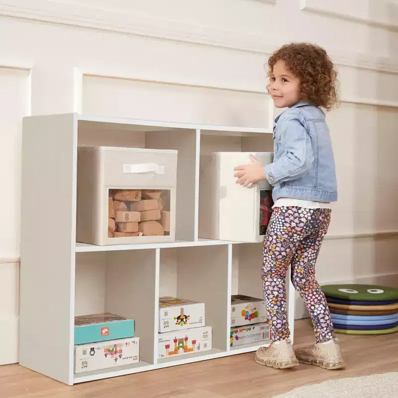 Meuble de rangement simple face 5 compartiments ECR4Kids Streamline, 76 cm, mobilier pour enfants