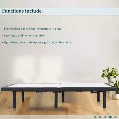 Continental Sleep, base de lit réglable 15 avec 3 positions programmables, inclinaison de la tête et des pieds, éclairage d'ambiance LED, blanc