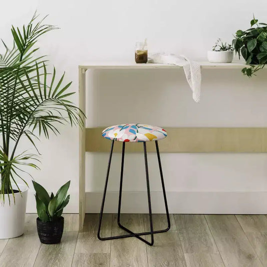 Maritza Lisa White Springs Florals Tabouret de bar hauteur comptoir - Deny Designs