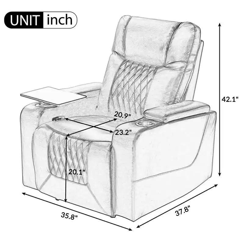 Fauteuil inclinable électrique avec port de chargement USB - ModernLuxe