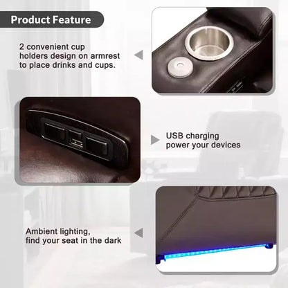 Fauteuil inclinable électrique avec port de chargement USB - ModernLuxe