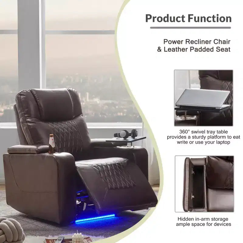 Fauteuil inclinable électrique avec port de chargement USB - ModernLuxe