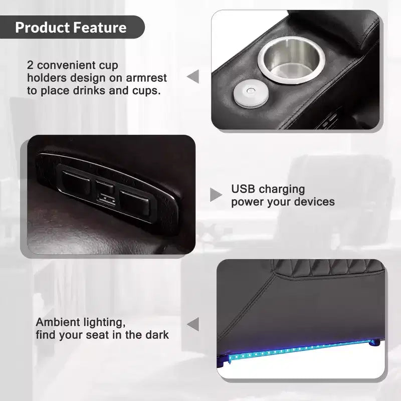 Fauteuil inclinable électrique avec port de chargement USB - ModernLuxe