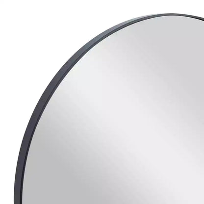 Miroir Mural Rond en Bois avec Cadre Mince Minimaliste - Olivia & May