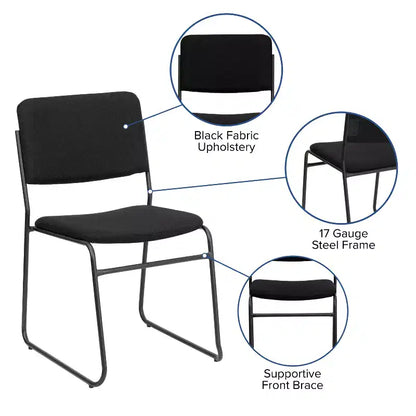 Flash Furniture Lot de 4 Chaises empilables haute densité HERCULES Series 500 lb avec base luge