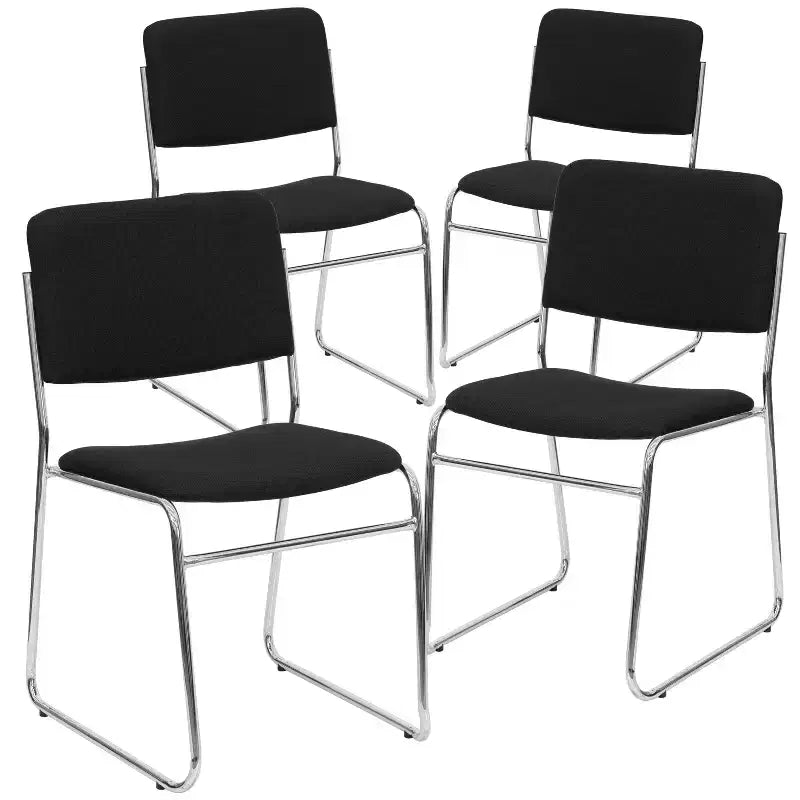 Flash Furniture Lot de 4 Chaises empilables haute densité HERCULES Series 500 lb avec base luge