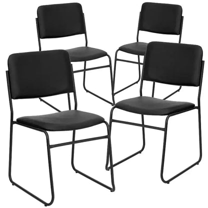 Flash Furniture Lot de 4 Chaises empilables haute densité HERCULES Series 500 lb avec base luge