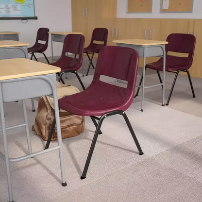 Lot de 4 chaises empilables ergonomiques Flash Furniture HERCULES Series 880 lb avec cadre en métal