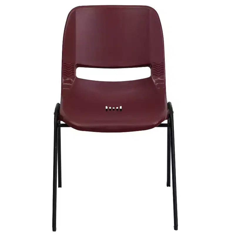 Lot de 4 chaises empilables ergonomiques Flash Furniture HERCULES Series 880 lb avec cadre en métal