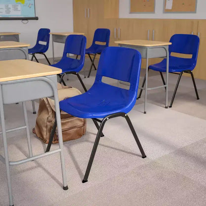 Lot de 4 chaises empilables ergonomiques Flash Furniture HERCULES Series 880 lb avec cadre en métal