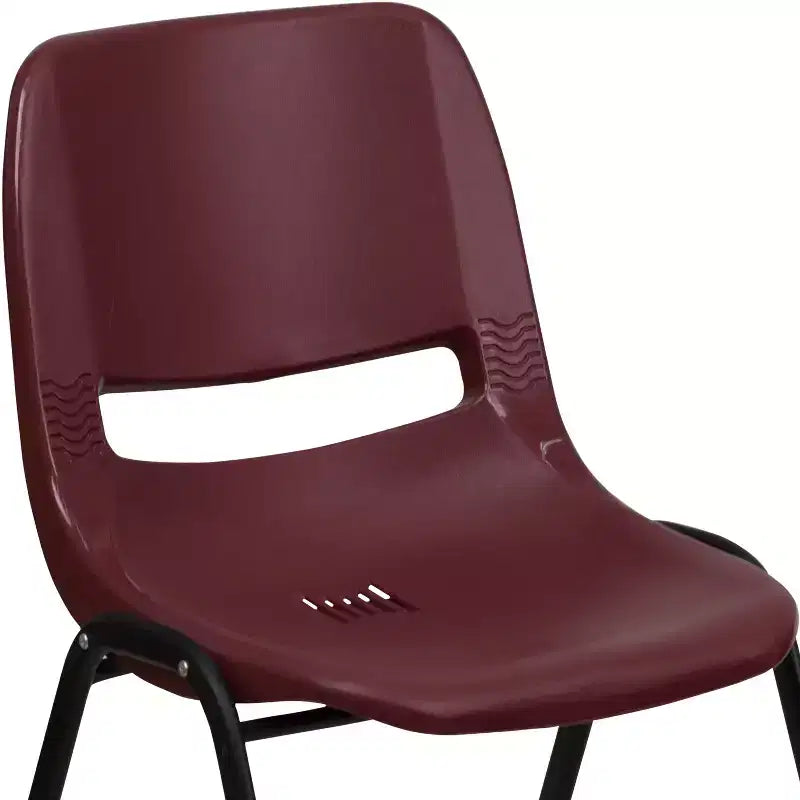 Lot de 4 chaises empilables ergonomiques Flash Furniture HERCULES Series 880 lb avec cadre en métal