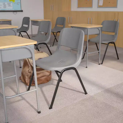 Lot de 4 chaises empilables ergonomiques Flash Furniture HERCULES Series 880 lb avec cadre en métal