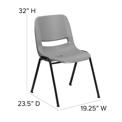 Lot de 4 chaises empilables ergonomiques Flash Furniture HERCULES Series 880 lb avec cadre en métal