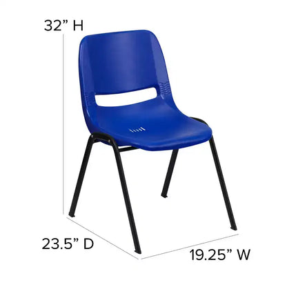 Lot de 4 chaises empilables ergonomiques Flash Furniture HERCULES Series 880 lb avec cadre en métal
