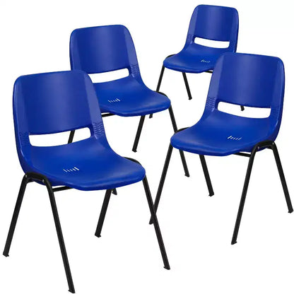 Lot de 4 chaises empilables ergonomiques Flash Furniture HERCULES Series 880 lb avec cadre en métal