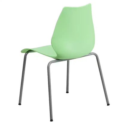 Lot de 4 chaises empilables Flash Furniture série HERCULES avec support lombaire et cadre argenté, capacité de 350 kg