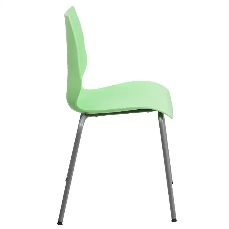 Lot de 4 chaises empilables Flash Furniture série HERCULES avec support lombaire et cadre argenté, capacité de 350 kg
