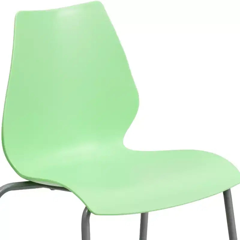 Lot de 4 chaises empilables Flash Furniture série HERCULES avec support lombaire et cadre argenté, capacité de 350 kg
