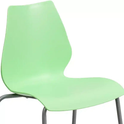 Lot de 4 chaises empilables Flash Furniture série HERCULES avec support lombaire et cadre argenté, capacité de 350 kg