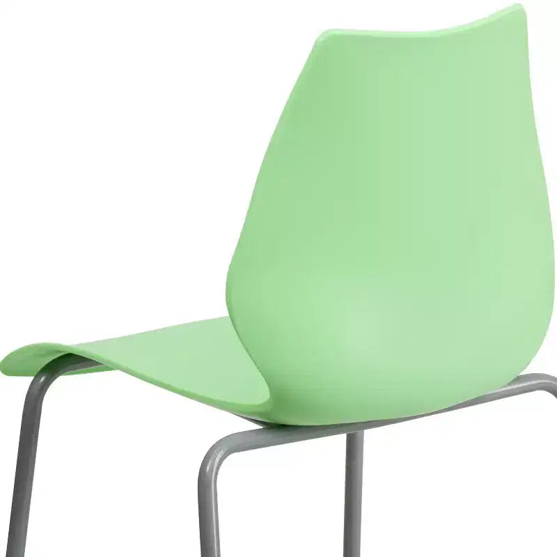 Lot de 4 chaises empilables Flash Furniture série HERCULES avec support lombaire et cadre argenté, capacité de 350 kg