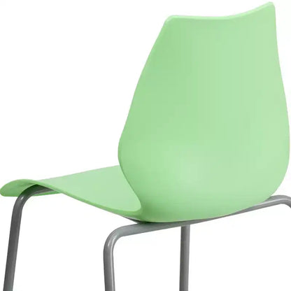 Lot de 4 chaises empilables Flash Furniture série HERCULES avec support lombaire et cadre argenté, capacité de 350 kg