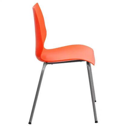 Lot de 4 chaises empilables Flash Furniture série HERCULES avec support lombaire et cadre argenté, capacité de 350 kg