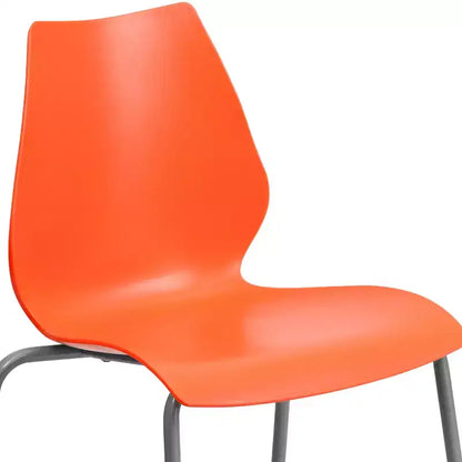 Lot de 4 chaises empilables Flash Furniture série HERCULES avec support lombaire et cadre argenté, capacité de 350 kg