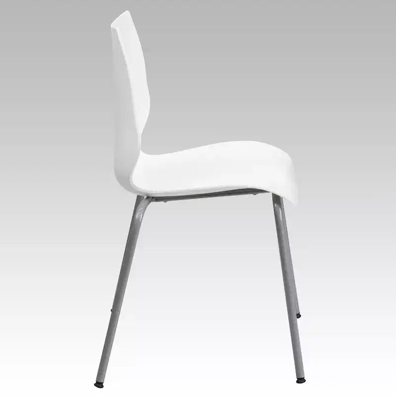Lot de 4 chaises empilables Flash Furniture série HERCULES avec support lombaire et cadre argenté, capacité de 350 kg