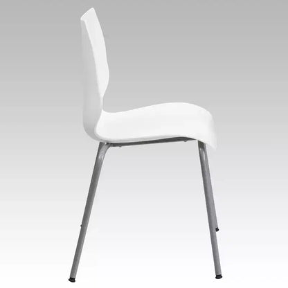 Lot de 4 chaises empilables Flash Furniture série HERCULES avec support lombaire et cadre argenté, capacité de 350 kg