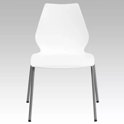 Lot de 4 chaises empilables Flash Furniture série HERCULES avec support lombaire et cadre argenté, capacité de 350 kg